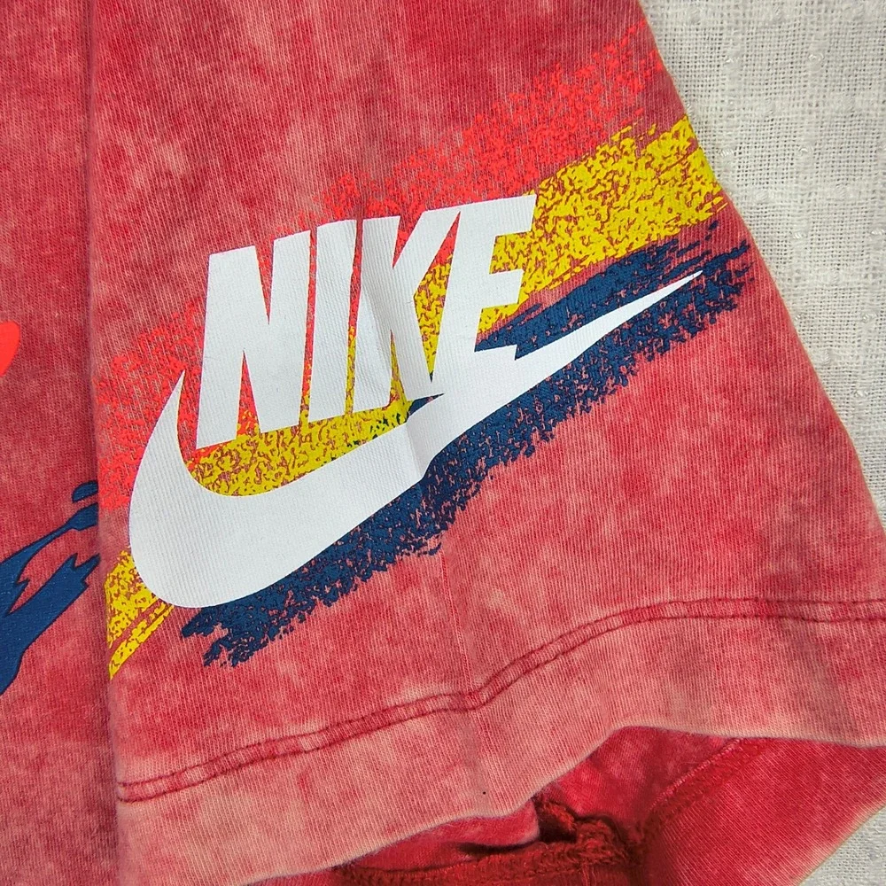 Nike Mens Air Max 97 Swoosh Racing Graphic‎ T-Shirt Red Acid Wash Small Nascar